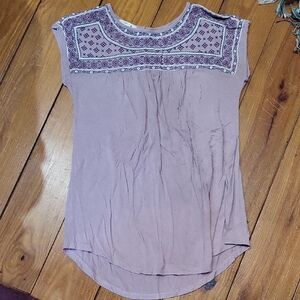 Maurices Purple Embellished Cap Sleeve Blouse